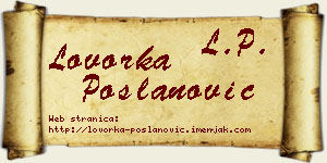 Lovorka Poslanović vizit kartica